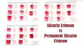 Alizarin Crimson vs Permanent Alizarin Crimson Whats the Difference Lightfast Test Results [upl. by Anavi]