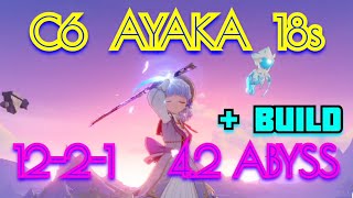 C6 Ayaka 1221 in 18 Sec  42 Abyss  BUILD [upl. by Naffets]