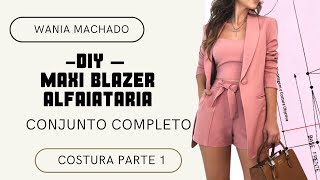 LIVE  DIY Maxi Blazer Feminino Alfaiataria  Conjunto com short e cropped  maratonadeblazer [upl. by Nirrej549]