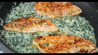 Creamy Spinach Chicken  Cooked by Julie episode 335 [upl. by Rehpotsirc]