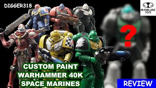 Custom Painting McFarlane Warhammer 40K Space Marines Action Figures Toy Review 4K [upl. by Ihteerp]