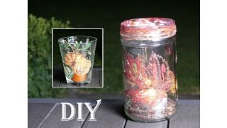 DIY Herbst Windlichter mit Glitzer  Autumn wind lights with glitter [upl. by Flannery219]