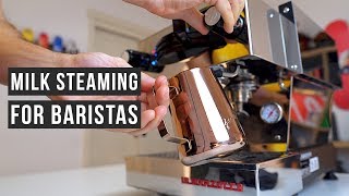 Milk Steaming For Latte Art  Barista Tutorial  Chris Baca [upl. by Havard635]