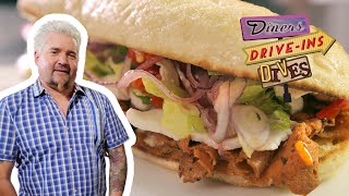 Guy Fieri Eats PlantBased Deli quotMeatsquot in Minneapolis  Diners DriveIns and Dives  Food Network [upl. by Deena]