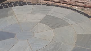 Stone CIRCLE Sandstone Patio Install How To Install A Circle Kit [upl. by Niehaus]