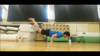 ベントアームプランシェ→フルプランシェプッシュアップ練習 Practice the bent arm planche to fullplanche push up 2024630 [upl. by Nessaj]