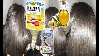 JE TESTE LE LISSAGE NATUREL A LA MAIZENA [upl. by Atnad]