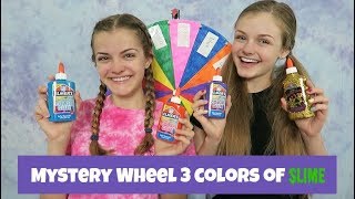 Mystery Wheel 3 Colors of Slime Challenge  Jacy and Kacy [upl. by Burhans]