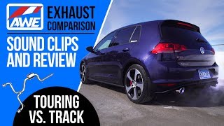 AWE Tuning MK7 GTI Exhaust Comparison  Touring vs Track with Stock and MAPerformance Downpipe [upl. by Ihtac]