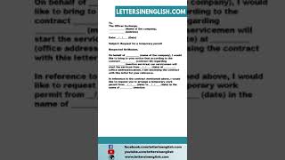 Request Letter for Temporary Permit for Authorized Person [upl. by Eleirbag]