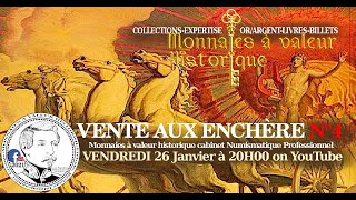 N°4 VENTE AUX ENCHÈRES NUMISMATIQUE PROFESSIONNELLE Live commissaire priseur bon plan achat [upl. by Vincelette448]