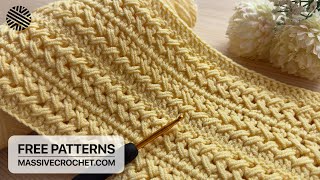 EASY Crochet Pattern for Beginners 💛 CHARMING Crochet Stitch for Scarf Blanket amp Sweater [upl. by Boys12]