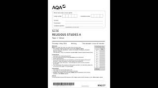 Official summer 2024 AQA GCSE RELIGIOUS STUDIES A 8062 17 Paper 1 Sikhism Merged Question Paper  M [upl. by Obeng]