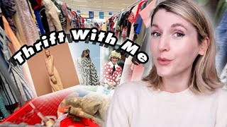 THRIFT WITH ME  Vintage Reproduction Princess Diana’s sweater and Loveshackfancy try on haul [upl. by Button14]