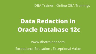 Data Redaction in Oracle Database 12c [upl. by Geiss]