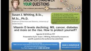 Dr Susan Whiting  Vitamin D Levels amp Disease  MS Cancer Diabetes amp More on the Rise [upl. by Yong]