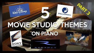 5 MOVIE STUDIO INTRO THEMES ON PIANO  PART 3 [upl. by Donatelli]