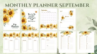 Create your own monthly planner in canva free account Monthly planner of September [upl. by Nikita]