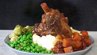 Slow Cooker Lamb Shank with a Fruity Red without wine sauce – Lamb Shank Crockpot [upl. by Nnylyam]