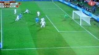 Quagliarella Uncounted Goal Slovakia Italy 2010 [upl. by Kolosick]