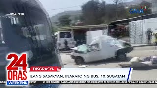 Ilang sasakyan inararo ng bus  24 Oras Weekend [upl. by Jozef]