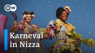 Blumenkorso und Mimosenschlacht beim Karneval in Nizza  Euromaxx [upl. by Lydell]