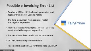 How to Resolve eInvoicing Errors in TallyPrime  Easy Einvoicing with TallyPrime  TallyHelp [upl. by Bael]