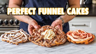 Perfect Homemade Theme Park Funnel Cakes 3 Ways [upl. by Aziul]