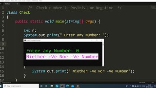 Java program to check number is Positive or Negative  Learn Coding [upl. by Nnovahs]