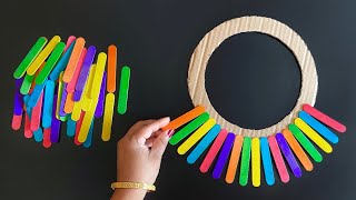 2 Beautiful Wall Hanging Craft Using Ice Cream Sticks  Paper Craft For Home Decoration  DIY ideas [upl. by Ariajaj]