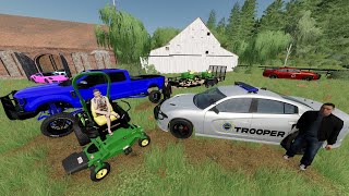 Police Arrest us While Mowing Abandoned Property  Farming Simulator 22 [upl. by Regen498]