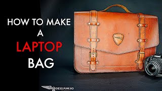 How to Make a Leather Laptop Bag  Tutorial and Pattern Download [upl. by Ahsekel]