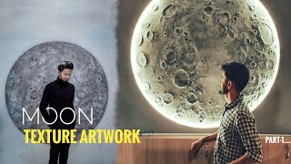 MOON Texture wall Mural art  Process of making the MOON wall hanging [upl. by Argella]