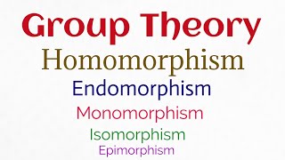 Group Theory Homomorphism Endomorphism Monomorphism Isomorphism Epimorphism [upl. by Sension]