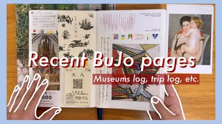 📖 最近のBullet Journalページをご紹介（美術館、長崎旅行の記録etc） [upl. by Nanreik550]