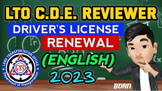 LTO CDE REVIEWER ENGLISH  Drivers License Renewal 2023 [upl. by Llerehc]