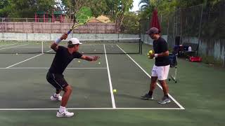 Professional tennis training with coach Brian Dabul Federer Nadal Djokovic [upl. by Urian]