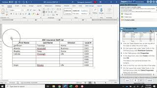 JasperActive Word 2019 Lesson 6 Modifying a Table [upl. by Oimetra]