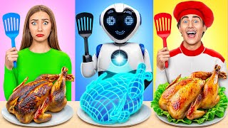 Me vs Grandma Cooking Challenge with a Robot by Multi DO Smile [upl. by Kohn]