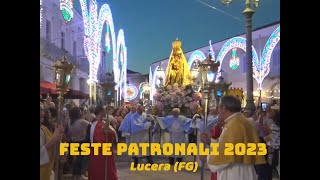 LUCERA FESTE PATRONALI 2023 SOLENNE PROCESSIONE CITTADINA DEL 16 AGOSTO AMPIA SINTESI [upl. by Jedlicka]