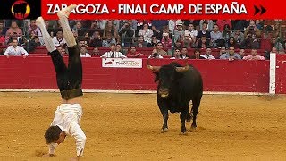 FINAL DEL CAMPEONATO DE ESPAÑA DE RECORTADORES CON TOROS 2017  ZARAGOZA 12102017 [upl. by Niarbo]