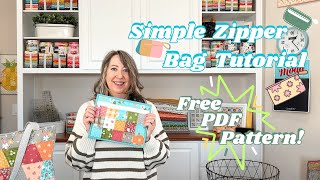 Free Simple Zipper Bag Pattern and Tutorial [upl. by Dnalrag]