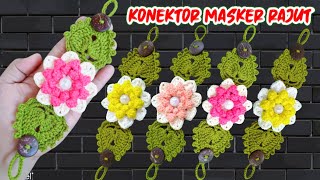 Tutorial Konektor Masker Rajut 3D  How To Make a 3D Mask Connector Crochet [upl. by Aikel]