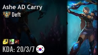 Ashe AD Carry vs Caitlyn  Deft  KR Challenger Patch 612 [upl. by Pillsbury]