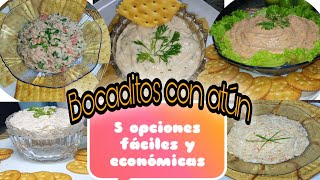 5 Recetas de PASABOCAS fáciles y económicas con ATÚN  PASAPALOS para fiestas de adultos fácil [upl. by Ajad336]