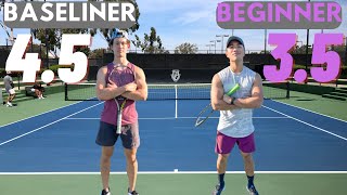 USTA 35 Beginner vs USTA 45 Baseliner  Singles Set with Winston and JeremySry [upl. by Asoral288]