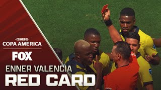 Ecuadors Enner Valencia receives red card vs Venezuela  2024 Copa América [upl. by Divaj]