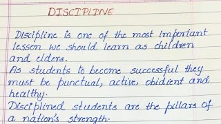 Essay on Discipline Write an essay on Discipline [upl. by Ayrad]