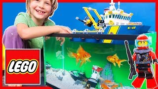 Lego City REAL FISH Deep Sea Exploration Vessel Adventure [upl. by Heaps51]