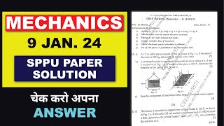 Mechanics 9 Jan 24 SPPU Paper Solution  चेक करो अपने Answer  sppu puneuniversity [upl. by Binnings]